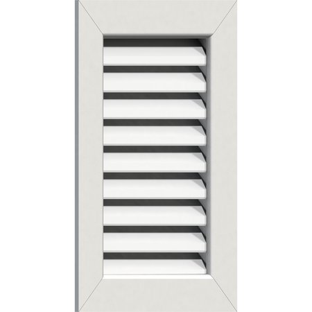 Ekena Millwork Vertical Gable Vent Functional, PVC Gable Vent w/ 1" x 4" Flat Trim Frame, 20"W x 20"H GVPVE20X2001FUN